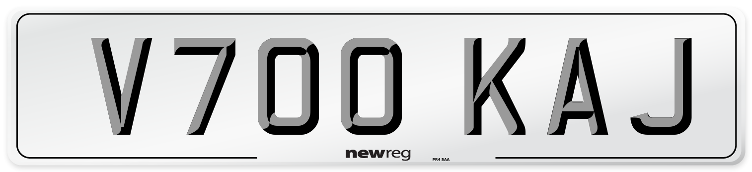 V700 KAJ Number Plate from New Reg